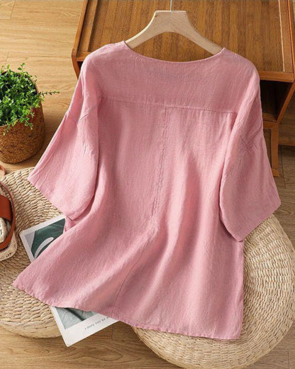 Pure Cotton Embroidered T-Shirt Top