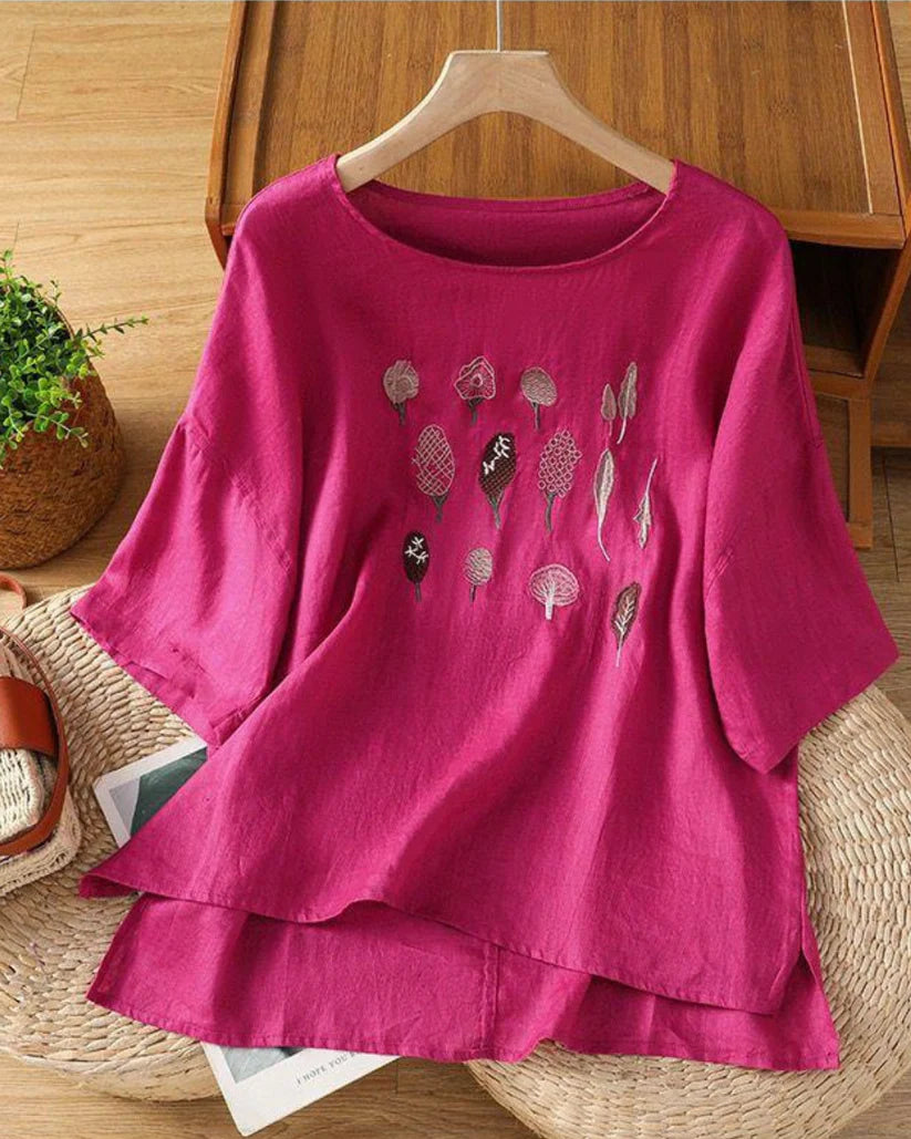 Pure Cotton Embroidered T-Shirt Top