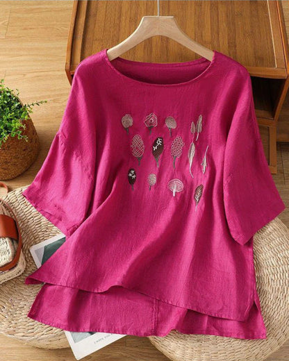Pure Cotton Embroidered T-Shirt Top