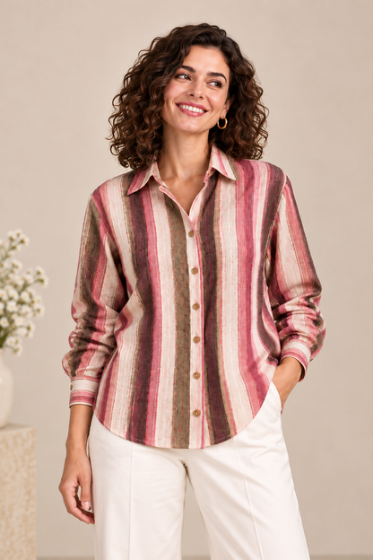 Digital Printed Comfort Stripe Shirt